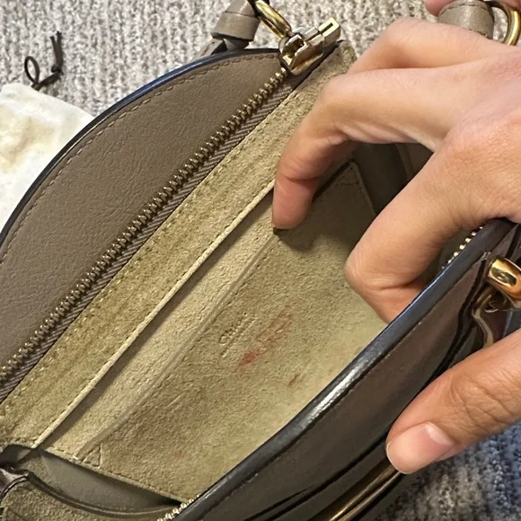 Chloe beige leather and suede pixie round Crossbody Bag - Picture 4 of 9